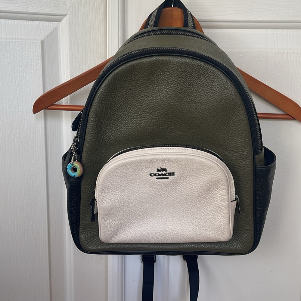 Coach Women's Court Backpack, Army green, black, white